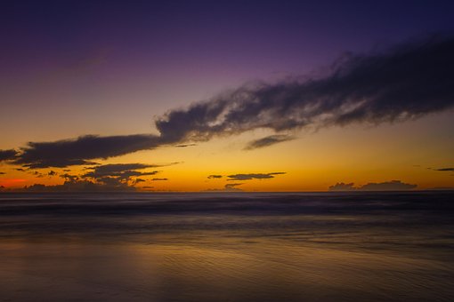 Oceano, Nascer Do Sol, Praia, Manhã