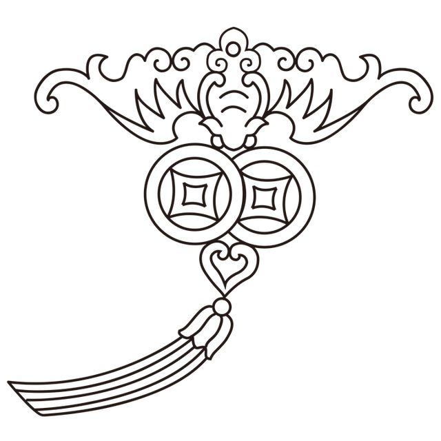 Free chinese traditional pattern auspicious meaning bat illustration