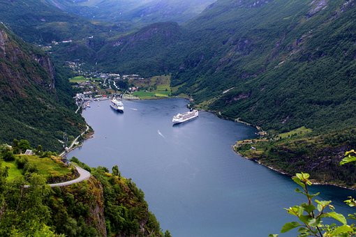 Geiranger, Norwegischer Fjord, Panorama