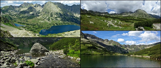 Free collage tatry mountains illustration