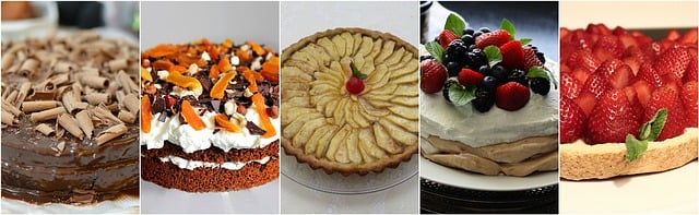 Free dessert cake collage illustration