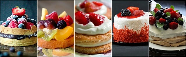 Free dessert cake collage illustration
