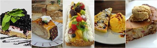 Free dessert cake collage illustration