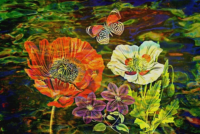 Free art painting rainbow reflections illustration