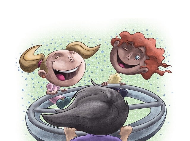 Free play kid playground illustration