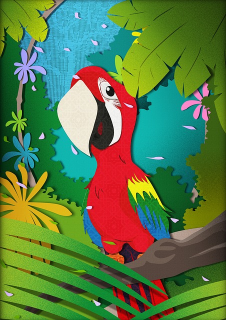 Free arara bird nature illustration