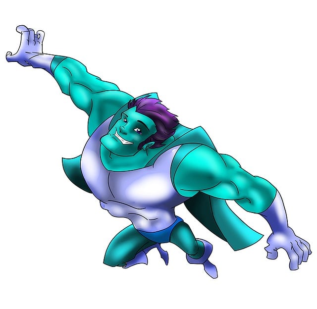 Free hero man blue illustration