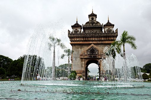 Laos, Vientiane, Monumento, Fonte