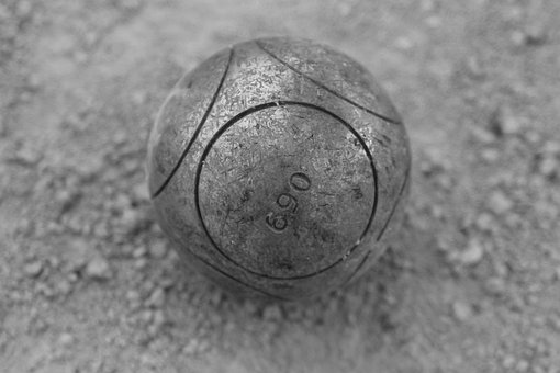 Petanque, Metall, Ball, Schwarz, Weiß