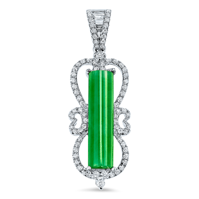 Free jade pendant diamond pendant illustration