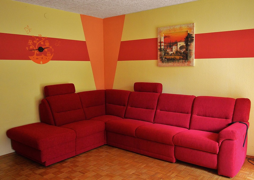 Kostenloses foto: couch, sofa, rot, wohnzimmer kostenloses bild ...