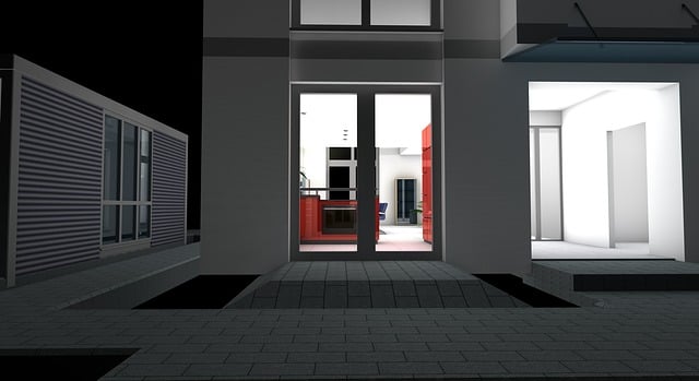 Free night kitchen light space illustration