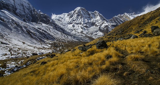 Berg, Morgen, Nebel, Nepal, Senke, Natur