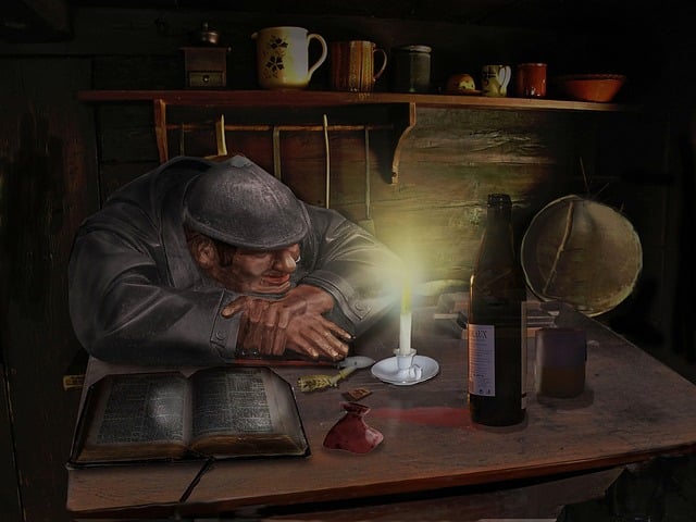 Free table man drink illustration