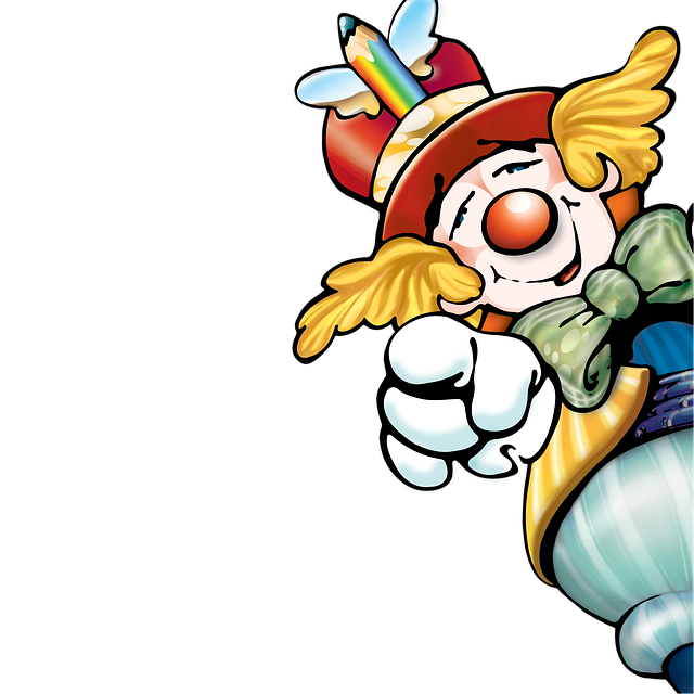 Free cartoon clown comic illustration
