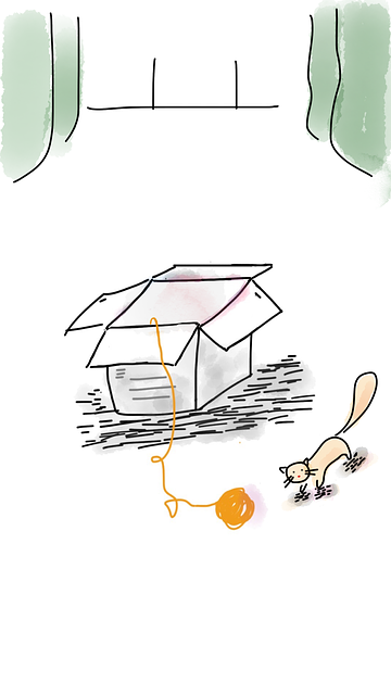 Free kitten box outside illustration