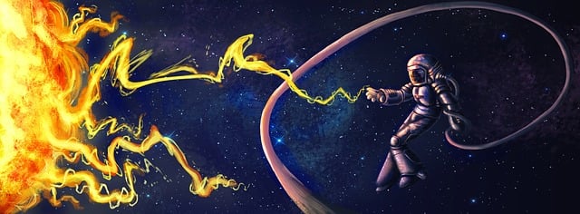 Free astronaut space sun illustration