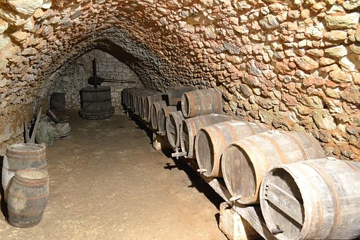 Höhle, Fass, Weinpresse, Wein