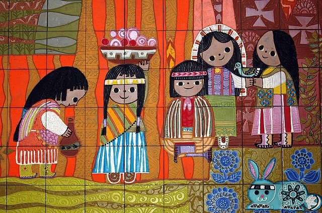 Free wall mural world children illustration