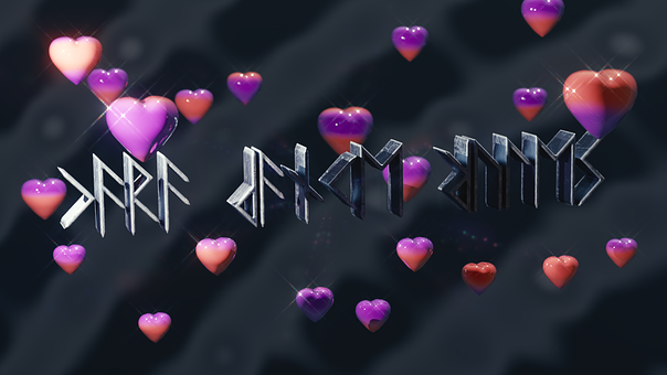 Fantasy-Text, Herzen, 3D-Kunst, Mixer