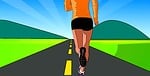 woman, road, cursor