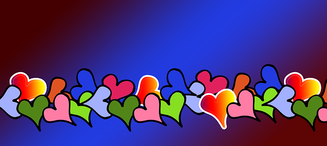 Free template hearts love illustration