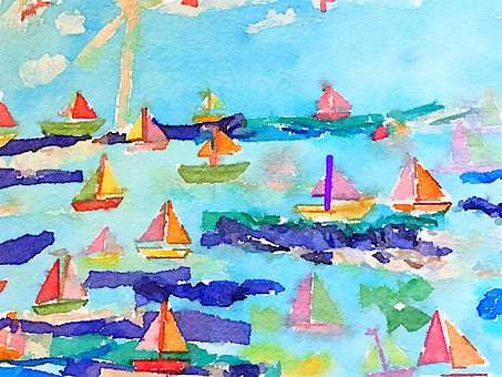 Free Watercolour Seascape illustration and picture