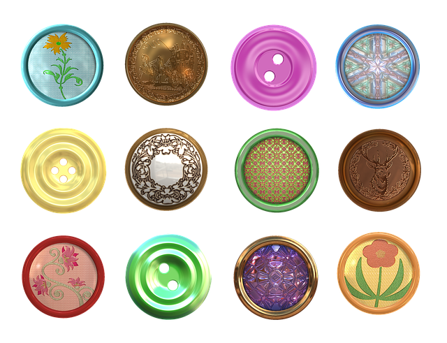 Free button fastener clasp illustration