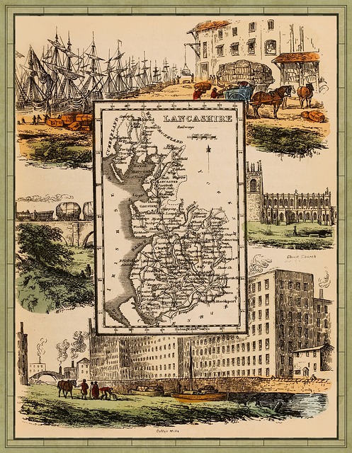 Free antique map railway lines illustration