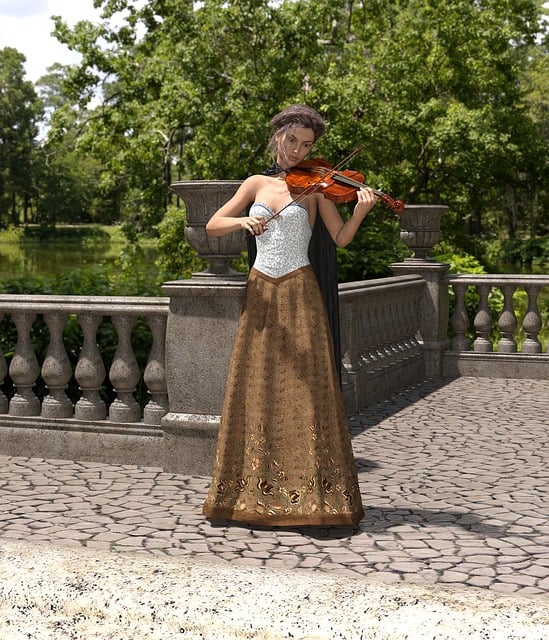 Free woman violin to play illustration