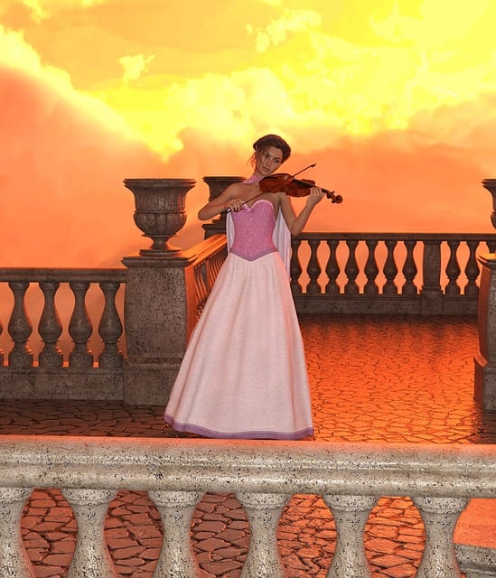 Free woman violin to play illustration
