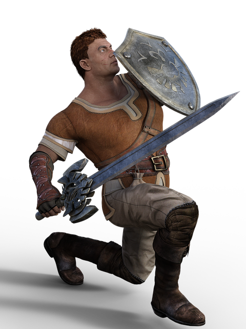 Free man warrior fighter illustration