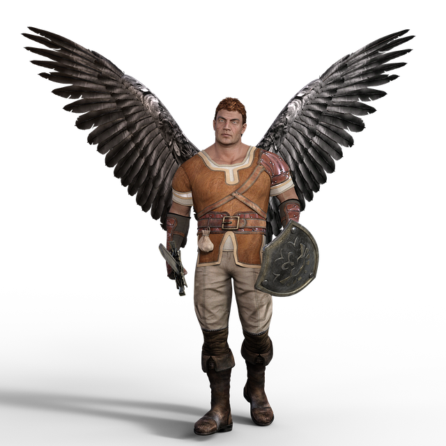 Free man warrior fighter illustration