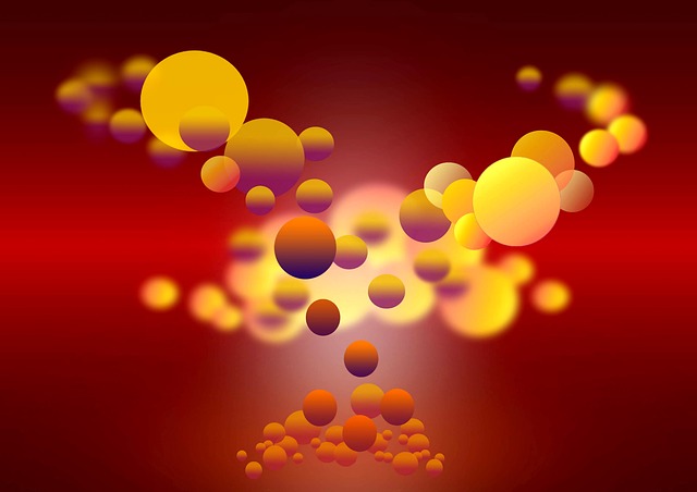 Free balls illuminated floating illustration
