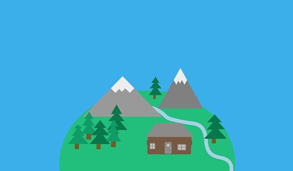 Berge, Hütte, Alm, Berghütte, Natur