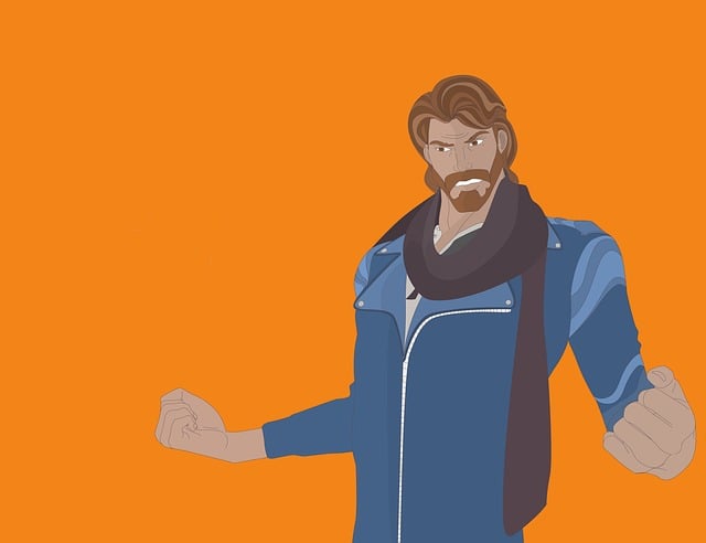 Free man jacket beard illustration