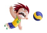 volleyball, boy, man