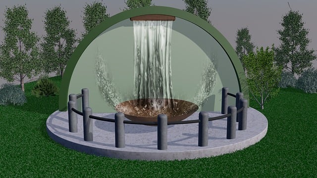 Free decorative fountains water feature stone basin illustration