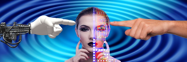 Free hand robot human illustration