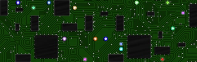 Free banner header circuit board illustration