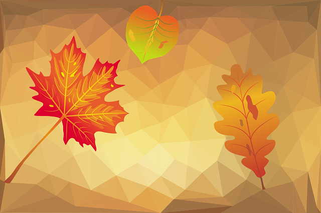 Free fall leaf polygonal illustration