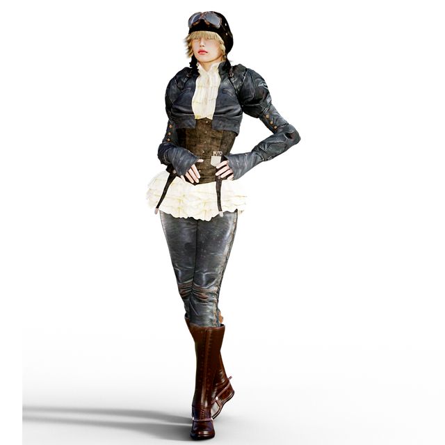 Free woman steampunk fantasy illustration