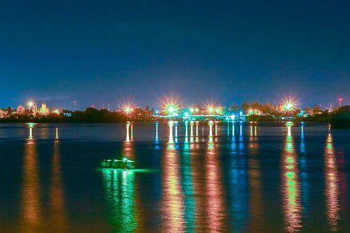 Hafen, Meer, Natur, Nacht, Landschaft