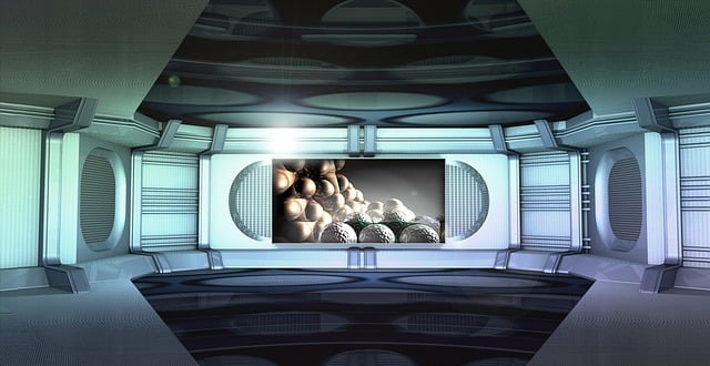 Free utopian spaceship inner space illustration
