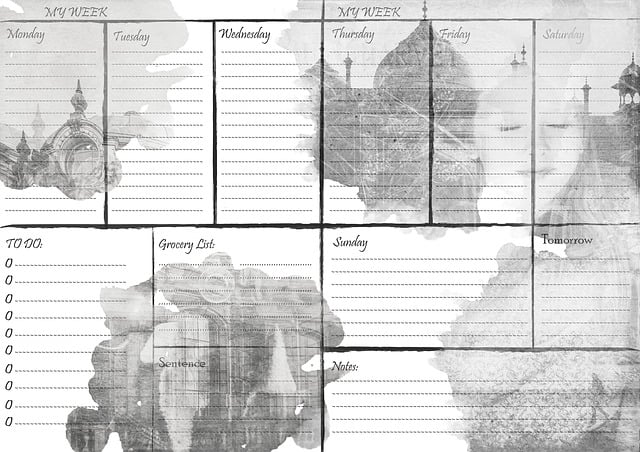 Free planner week calendar illustration