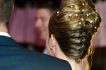 wedding, updo, bun