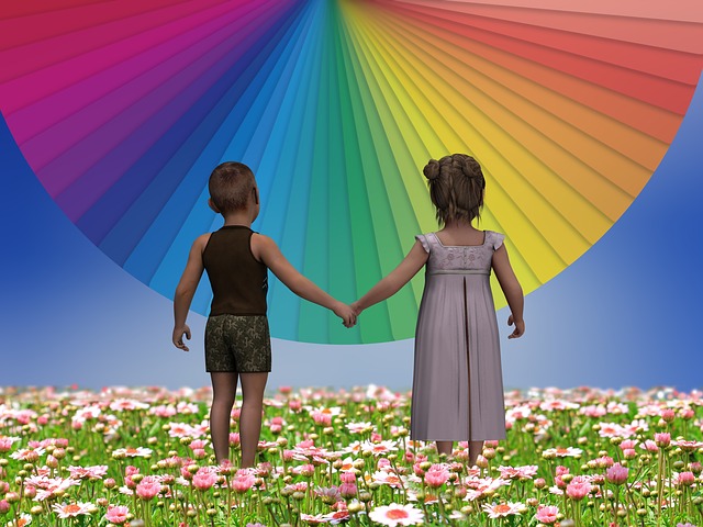 Free children future peaceful illustration