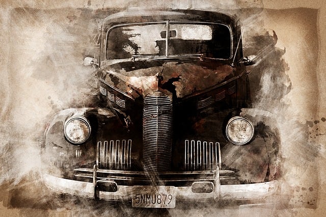 Free oldtimer car rustic illustration