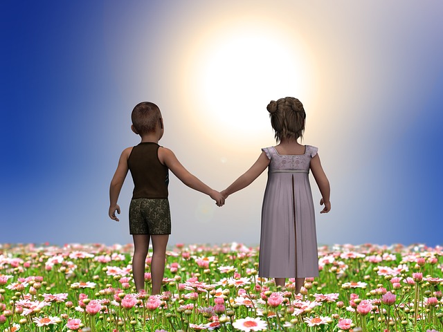 Free children future peaceful illustration