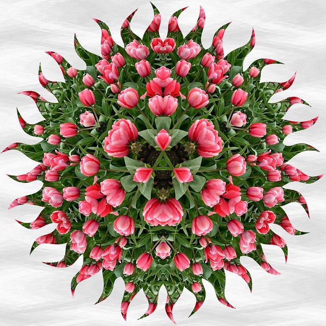 Free mandala template tulips illustration